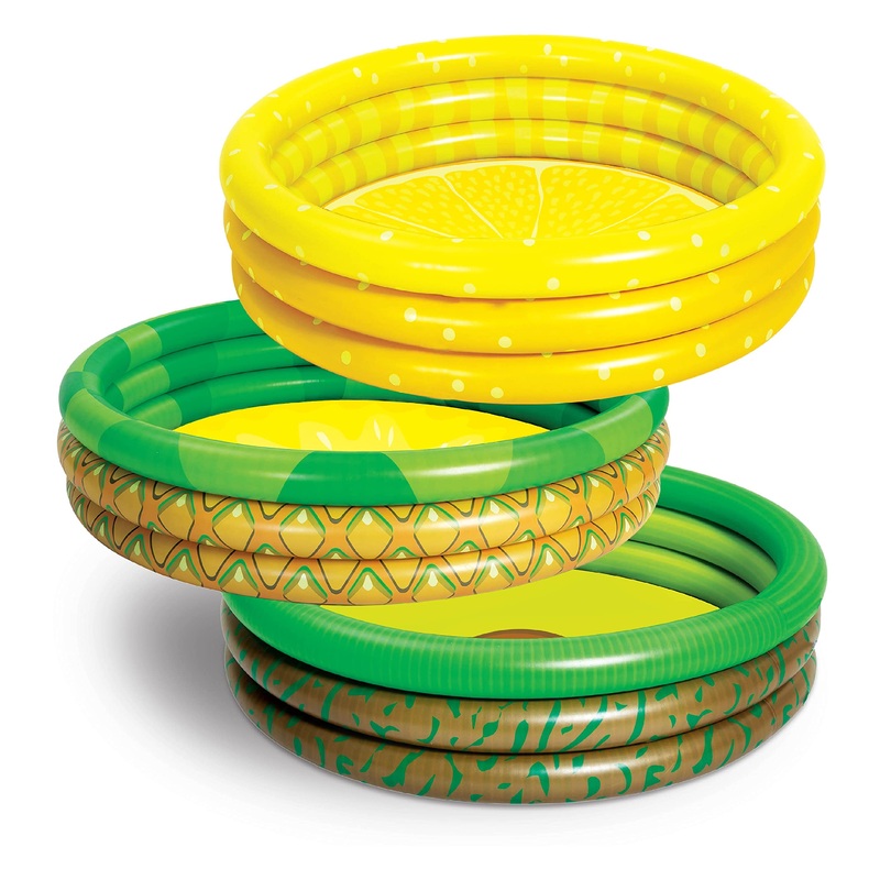 SLOOSH - 45in Lemon & Pineapple & Avocado Inflatable Kiddie Pool Set, 3 Pack
