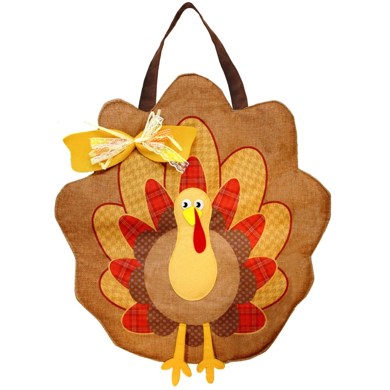 Thanksgiving Turkey Burlap Door Decorations