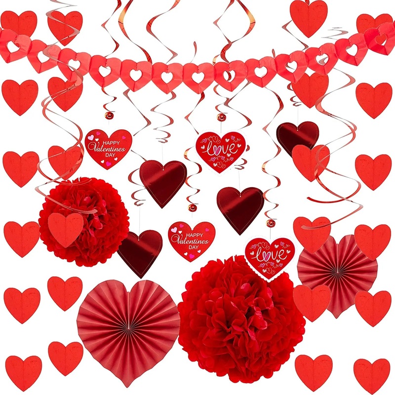 Valentines Swirl String Cutout with Garland