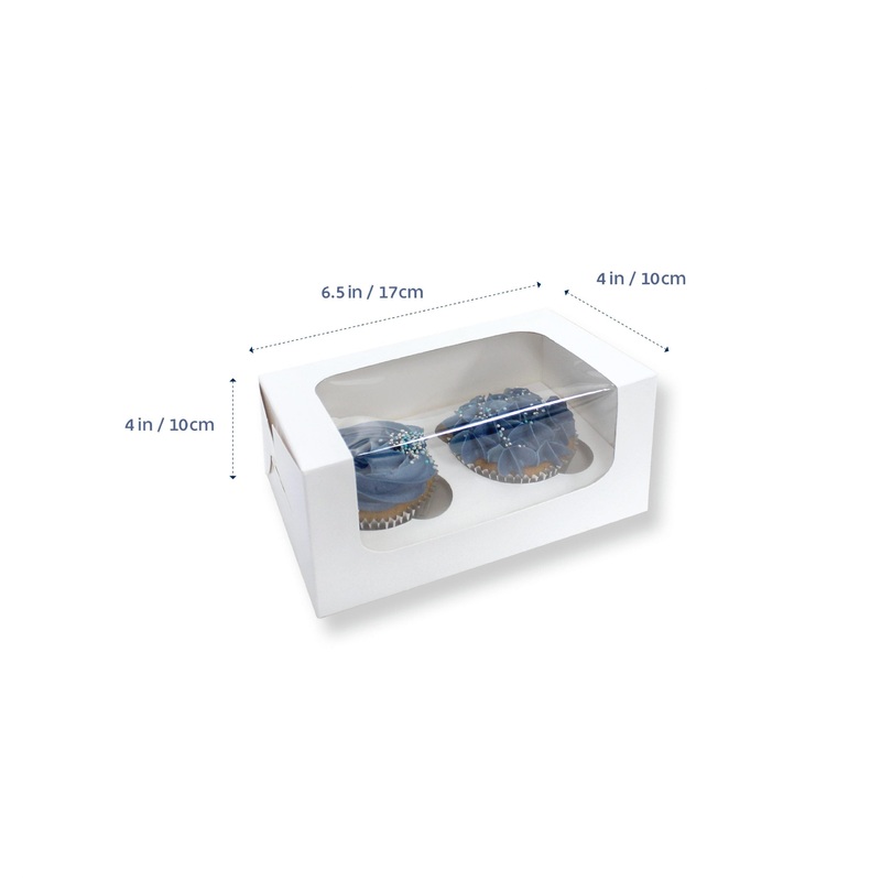 2 Cavity Cupcake Box With Insert (1 PK) 6.75x4x4 mm 1 pcs