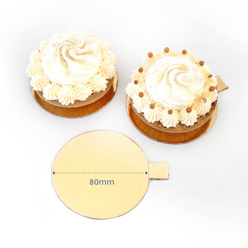 80MM Dessert Board Round Gold 50PK