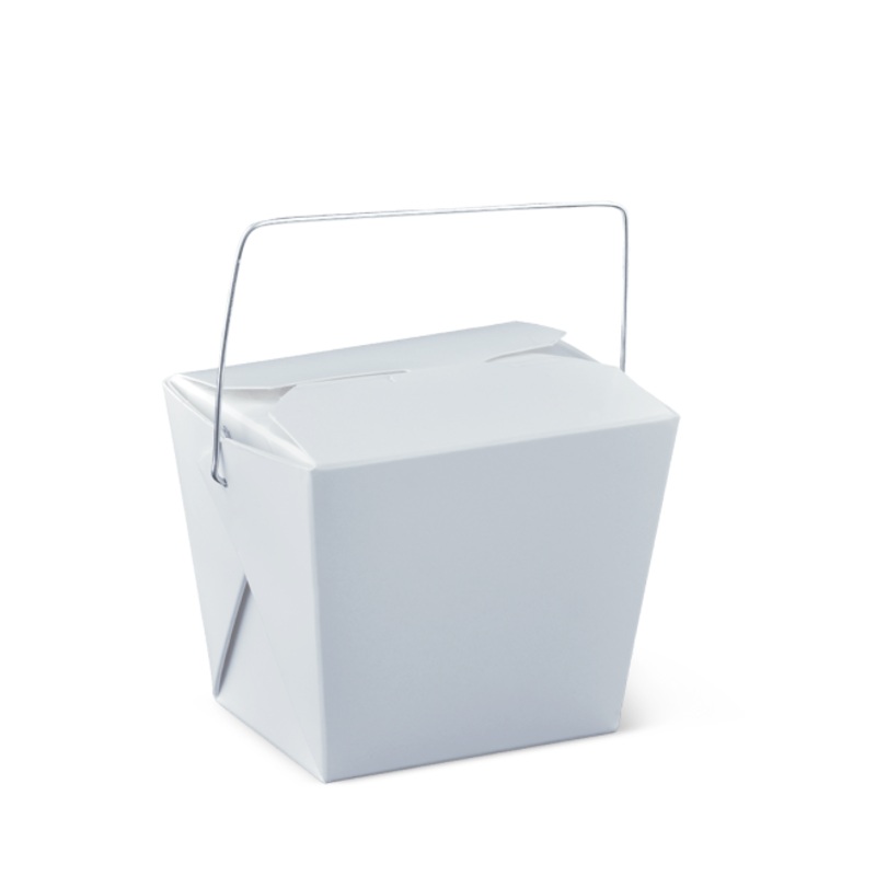 8OZ WIRE HANDLE Noodle Food Pail 50pk WHITE