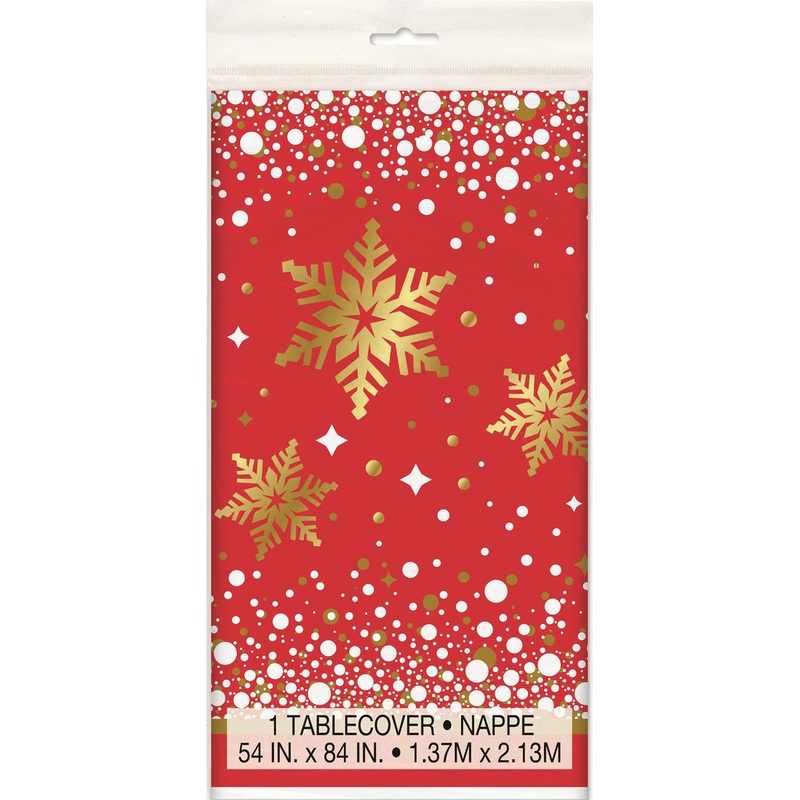 Gold Sparkle Christmas Tablecover Plastic