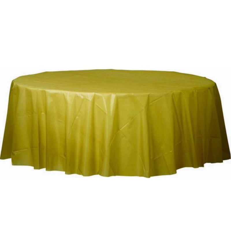 Plastic Round Tablecover-Gold Sparkle 1pc