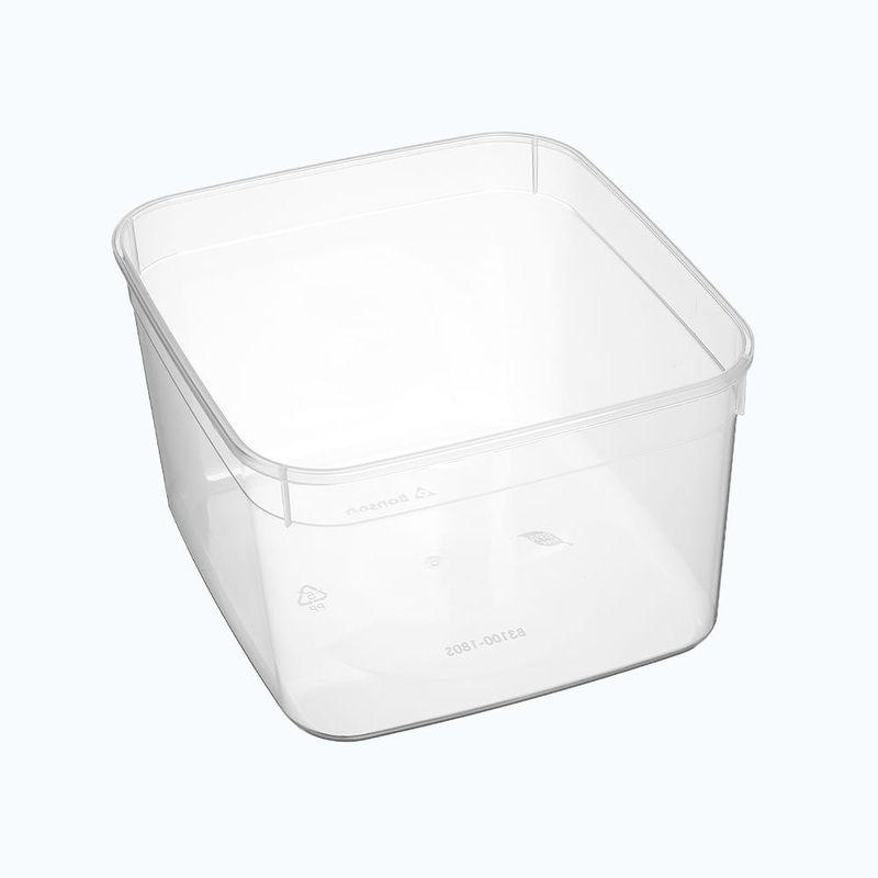 PP Square Storage Containers 3.1ltr Clear with Lid 10PK