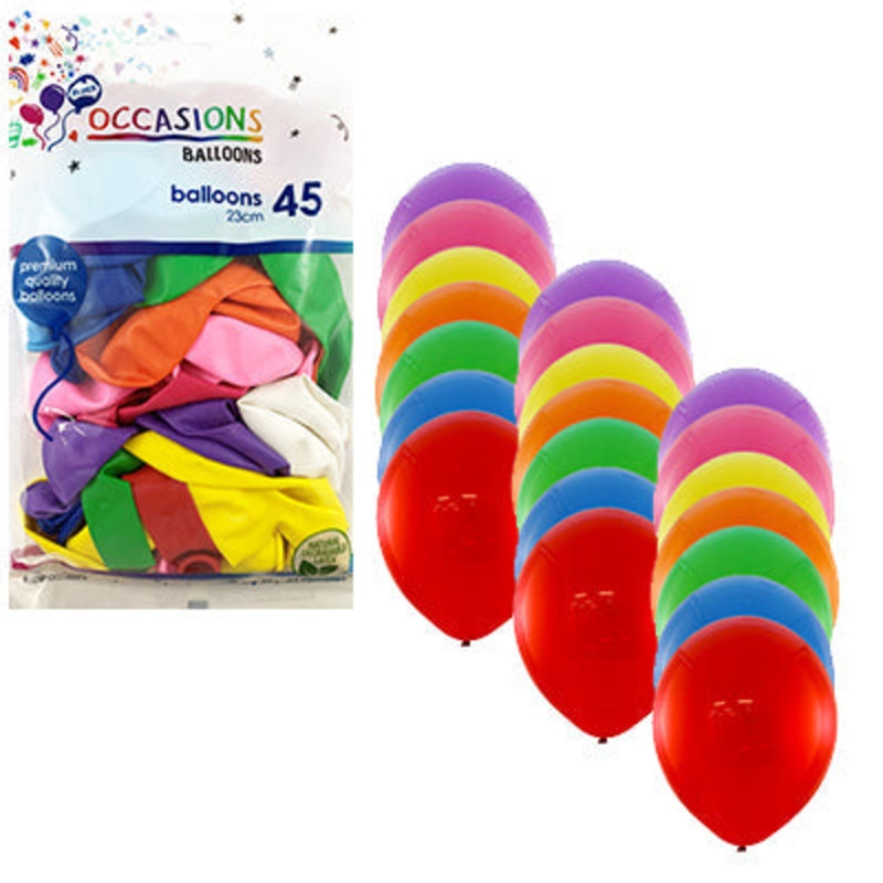 Round 23cm Balloons Mixed Colours