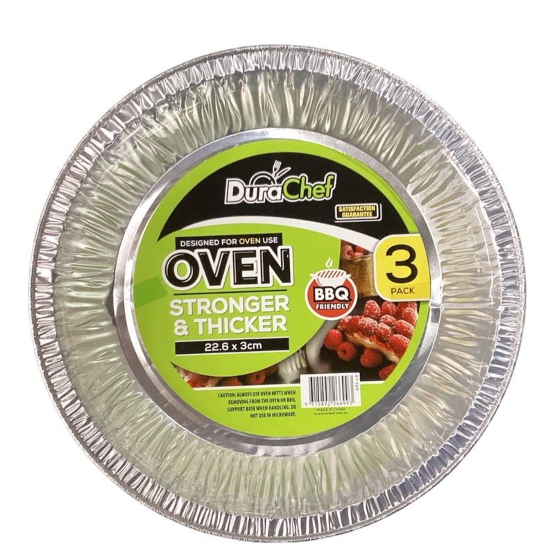 Round foil container 3pk 22.6x3cm