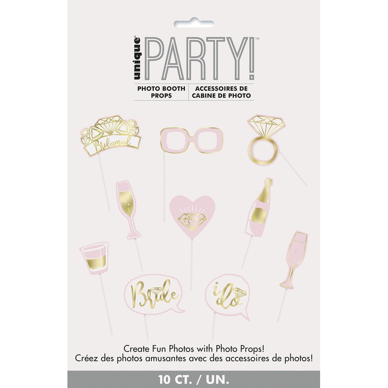 10 SELFIE PHOTO PROPS - BRIDE TO BE FOIL STAMPED