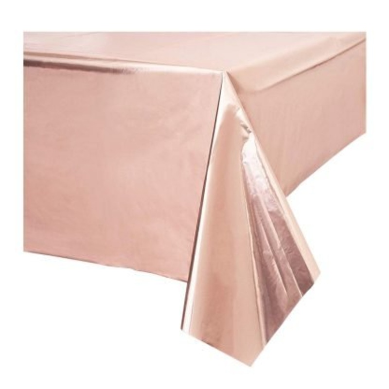 Plastic Rectangular Tablecover- Rose Gold 1pc