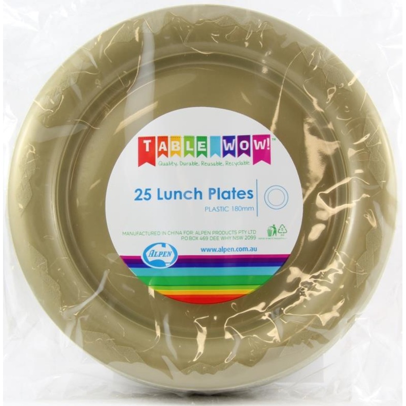 PLATE LUNCH GOLD 180mm Pack of 20