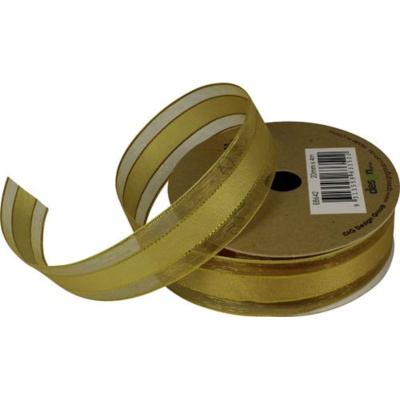 Ribbon Roll Organza 20MMX4M GOLD 1pc