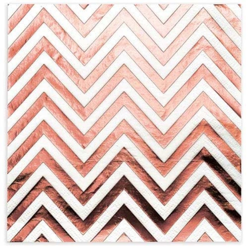 Rose Gold Printed Napkins 10pk