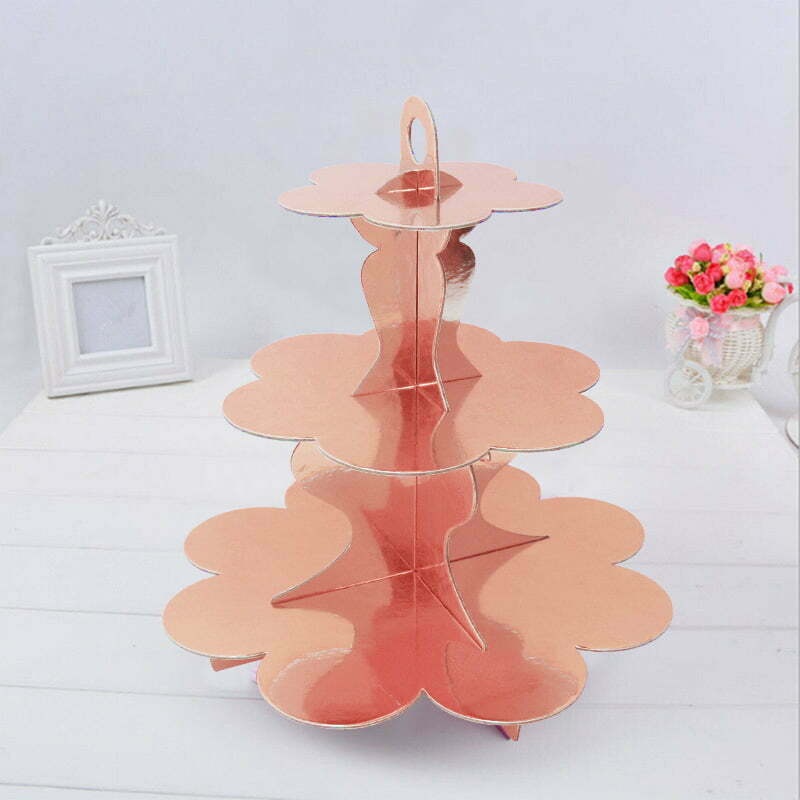 Rosegold Solid Cakestand 3 layer 1pk