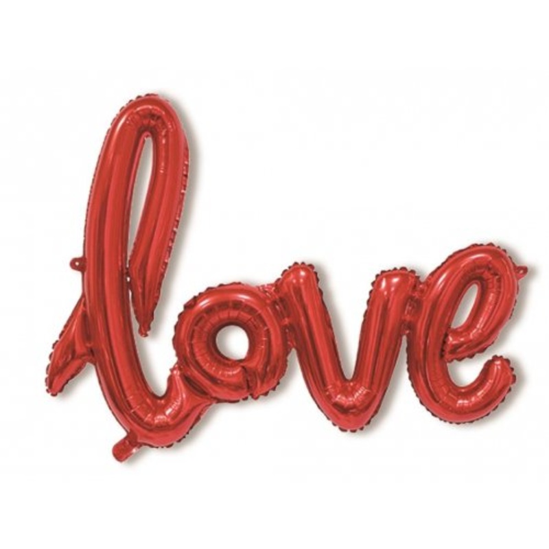 Script Word Red LOVE Shaped
