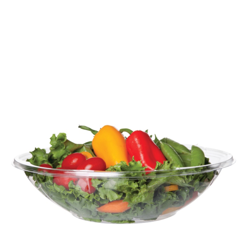 48oz SQUAT PLA SALAD BOWL With LID50PK