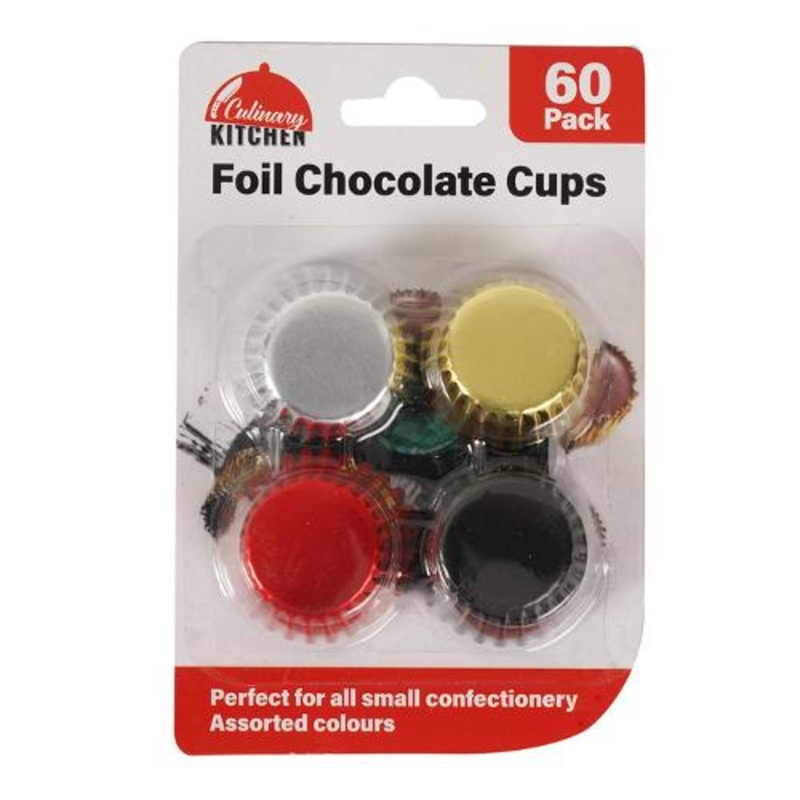 Foil Choc Cups 60pk Asst Col