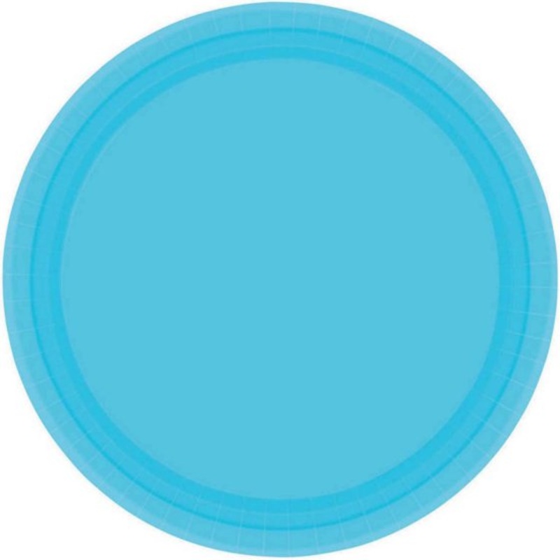 "PAPER PLATES 9""/23CM ROUND 8CT - CARIBBEAN BLUE