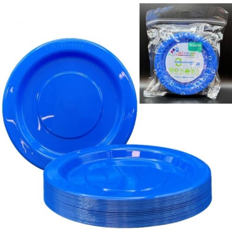 PLATE Lunch Royal Blue 180mm 20pk