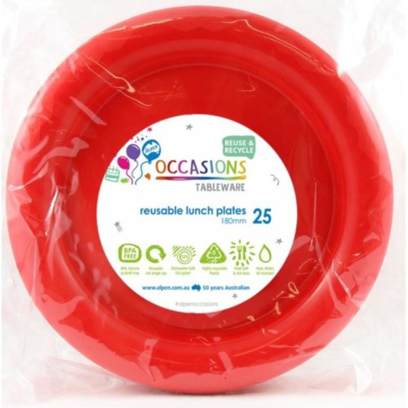 Red Lunch Plate P25
