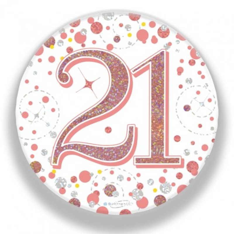Rose Gold Badge #21 Sparkling Fizz 75mm 1pc