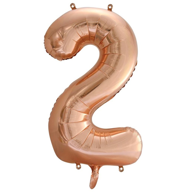 Rose Gold  Foil Balloon Number #2 (34inch)