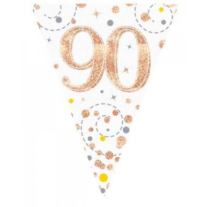 Sparkling Fizz Rose Gold Flag Bunting 3.9m 90 1pc