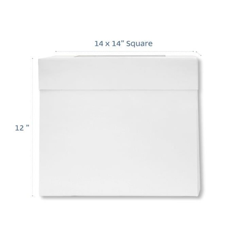 White Square Cake Box 14"12inch HIGH 14x14x12in