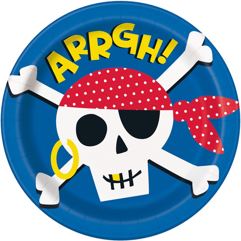 AHOY PIRATE LUNCH PAPER PLATES 8PK