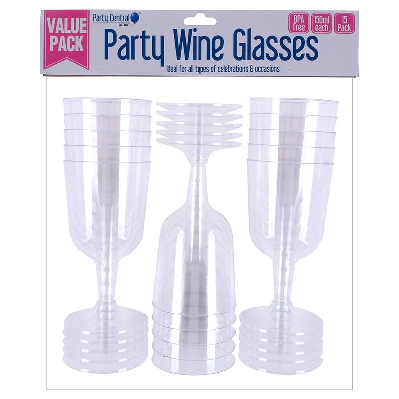 Drinkware Plastic Wine Glass 150ml 15pk