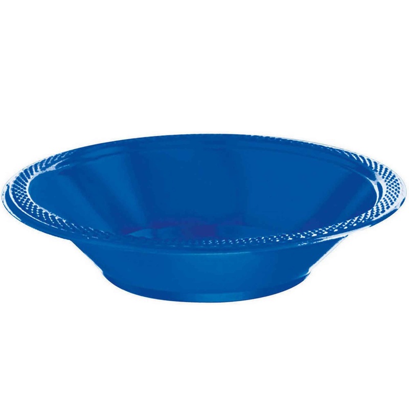 Plastic Bowls 355ml 20 Pack - Bright Royal Blue
