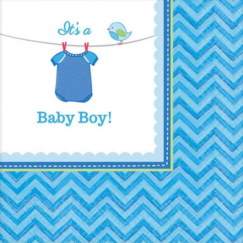 SHOWER WITH LOVE BOY BEVERAGE NAPKINS