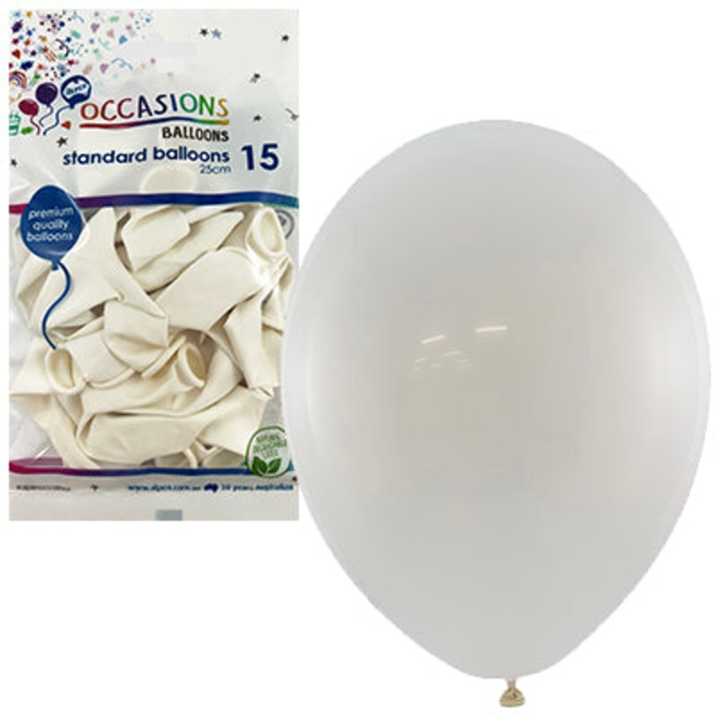 Standard White  Balloons  25cm