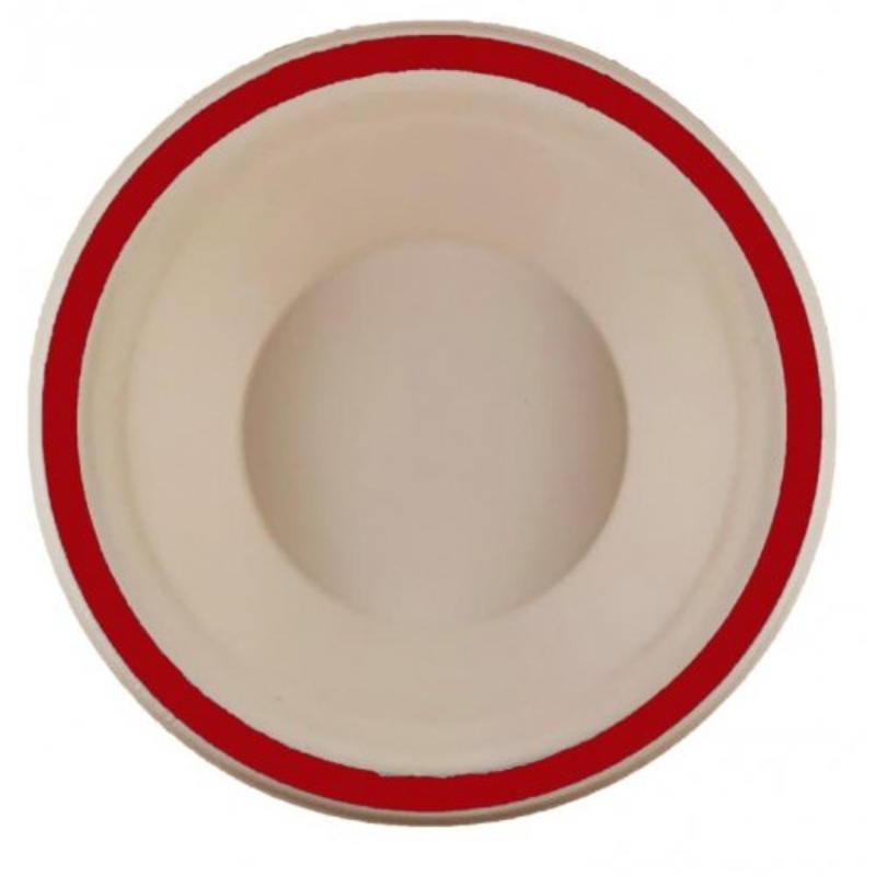 Sugarcane Bowls 160mm Red Edge 10pk