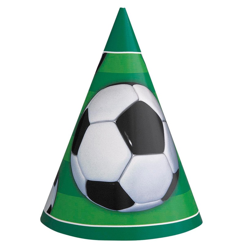 3D SOCCER 8 PARTY HATS