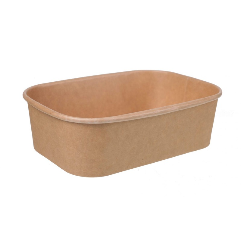 650ml Kraft Food Tub with lids 50PK