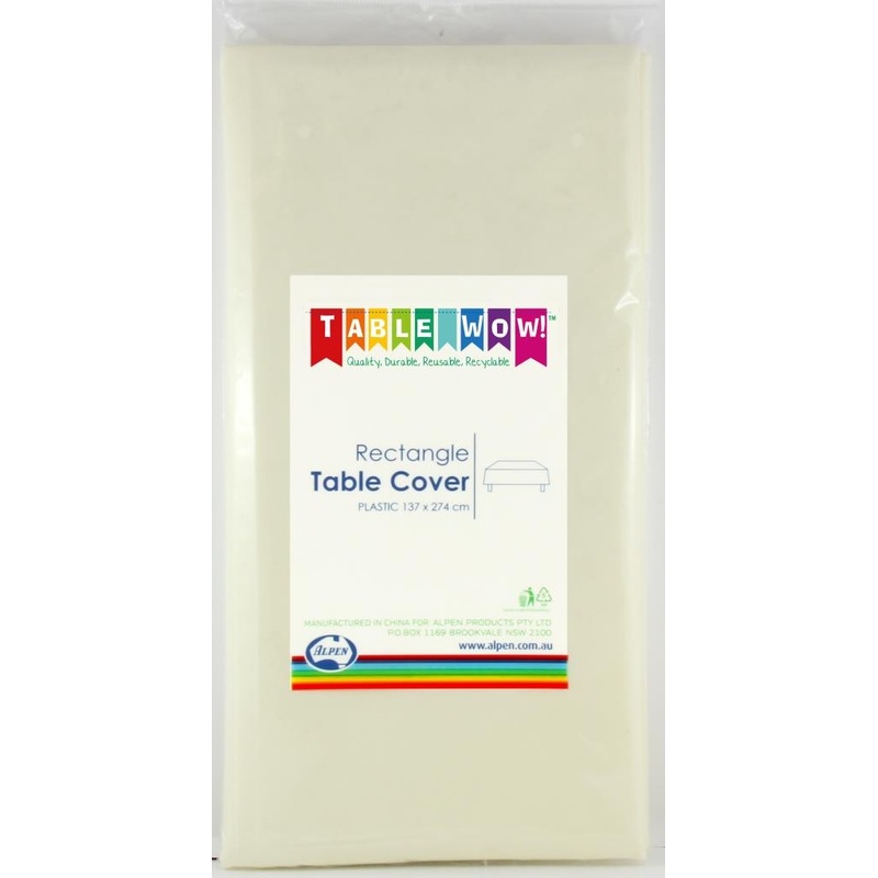 Plastic Rectangular T/COV RECT IVORY 1PC