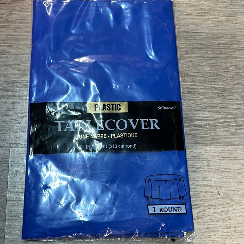 PLASTIC ROUND TABLECOVER-ROYAL BLUE