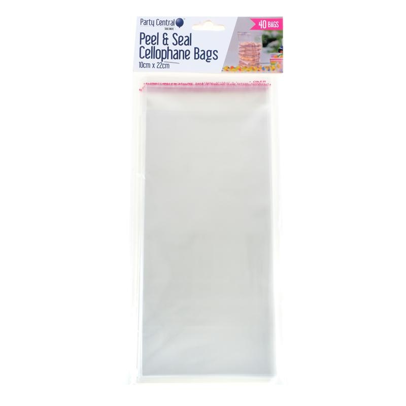 Premium Peel & Seal Cellophane Bags - 10cm x 22cm 40pk