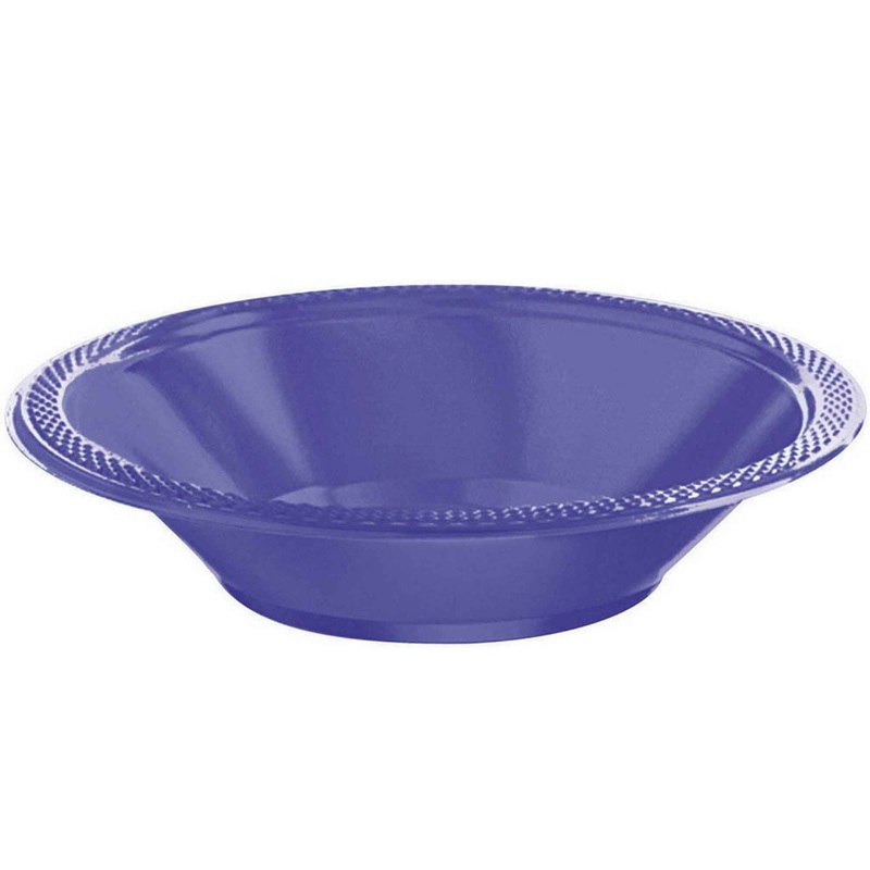 Premium Plastic Bowls 355ml 20 Pack - New Purple