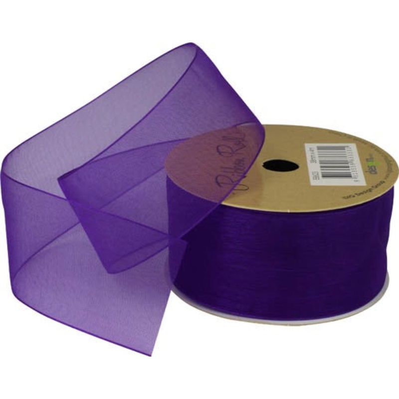 Ribbon Roll Organza 38MMX4M PURPLE 1pc