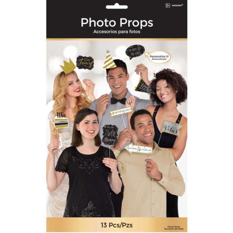 Sparkling Celebration Add Any Age PHOTO PROPS 13 X ASSORTED SIZES & SHAPES
