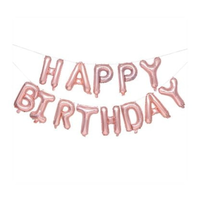 Happy Birthday Foil Banner ( Rose Gold)