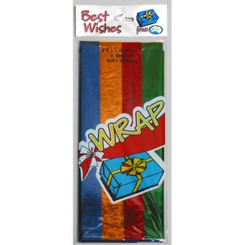 Mixed Cellowrap 4 sheets.