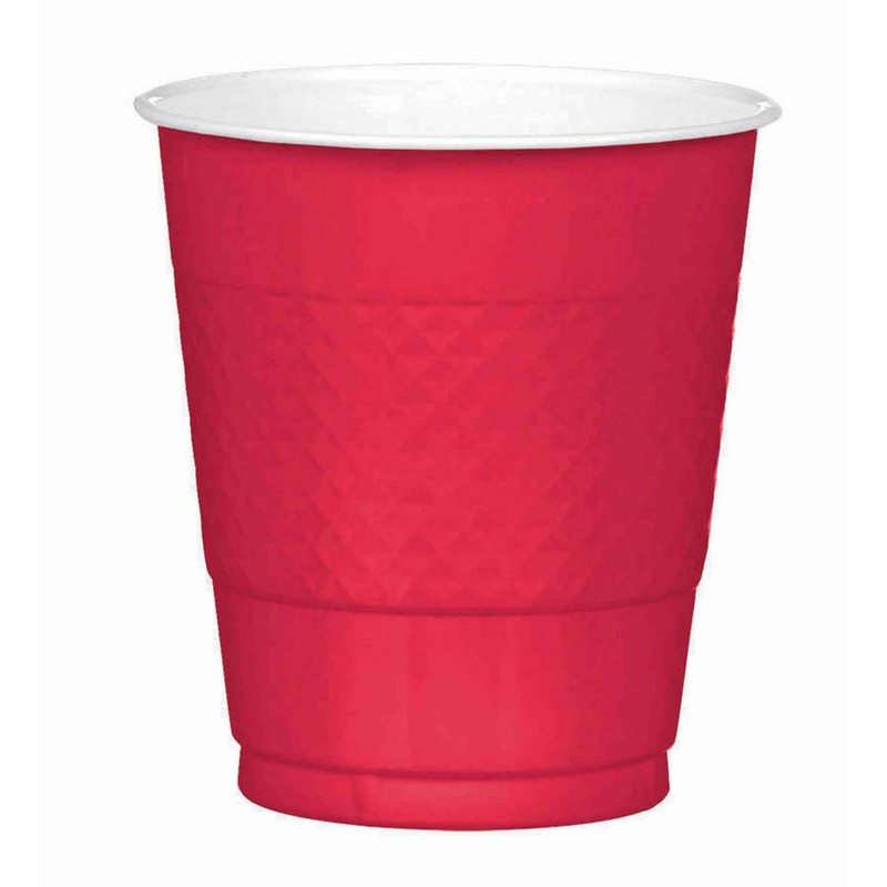 Plastic Cup 12oz/355ml 20pk Apple Red