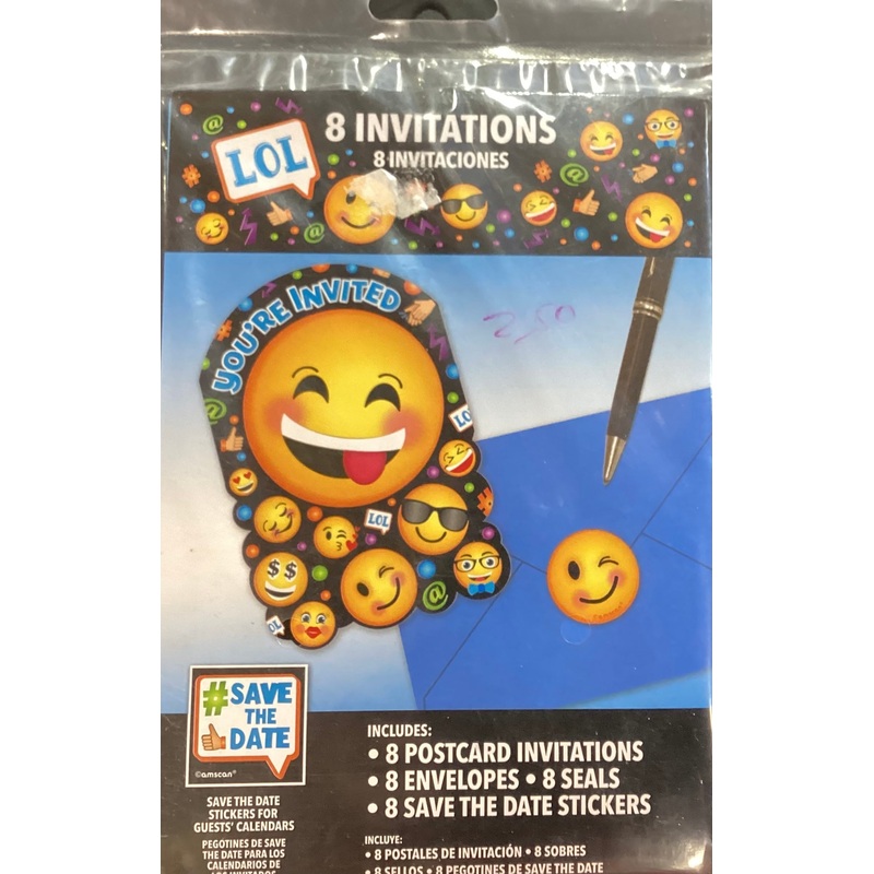 Smiley Invitation 8pk