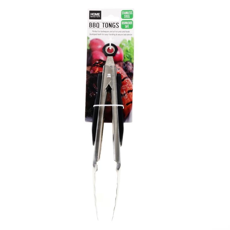 Stainless Steel Tongs BBQ 22cm 1pk
