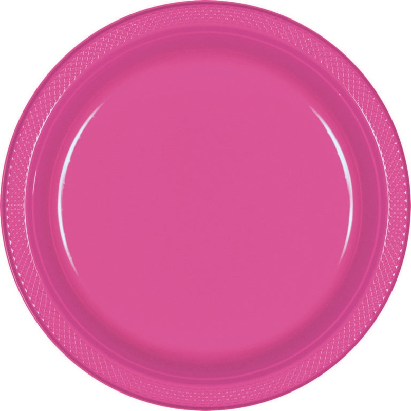 Plastic Plates 10in/26cm 20CT Bright pink 20pk