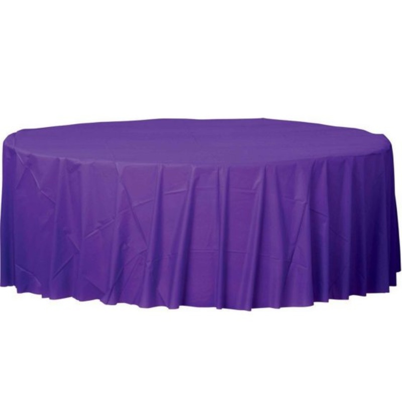 Plastic Round Tablecover- New Purple (213 cm)