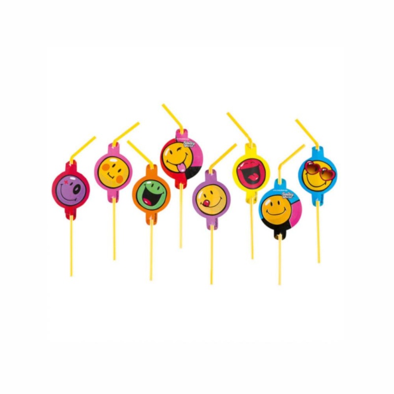 Smiley Express Yourself Drinking Straws 8pcs