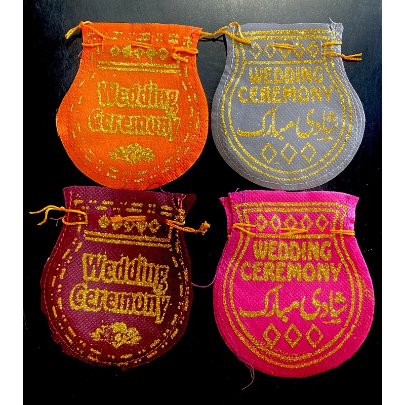 Wedding Ceremony Printed Organza Bags Assorted Colour